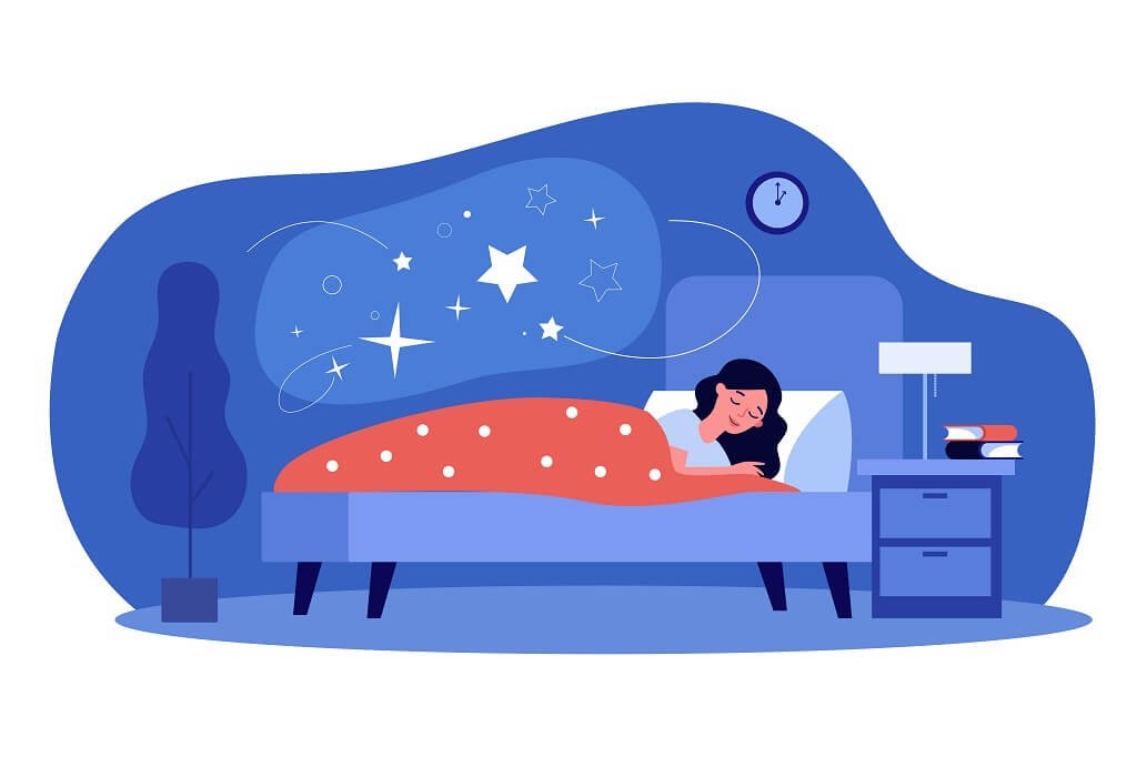 Woman sleeping in her bedroom sleep well