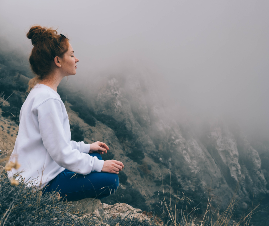 A woman found her best time to meditate in the nature