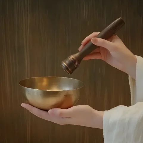 Sound healing from singing bowl